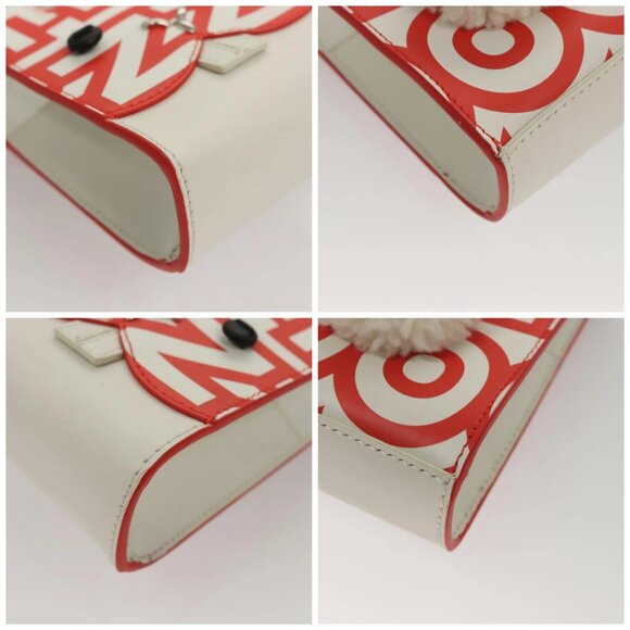 FENDI Bunny Mark Jacobs Collaboration Bag Leather White Red Silver Auth BD1711AM - Picture 14 of 16